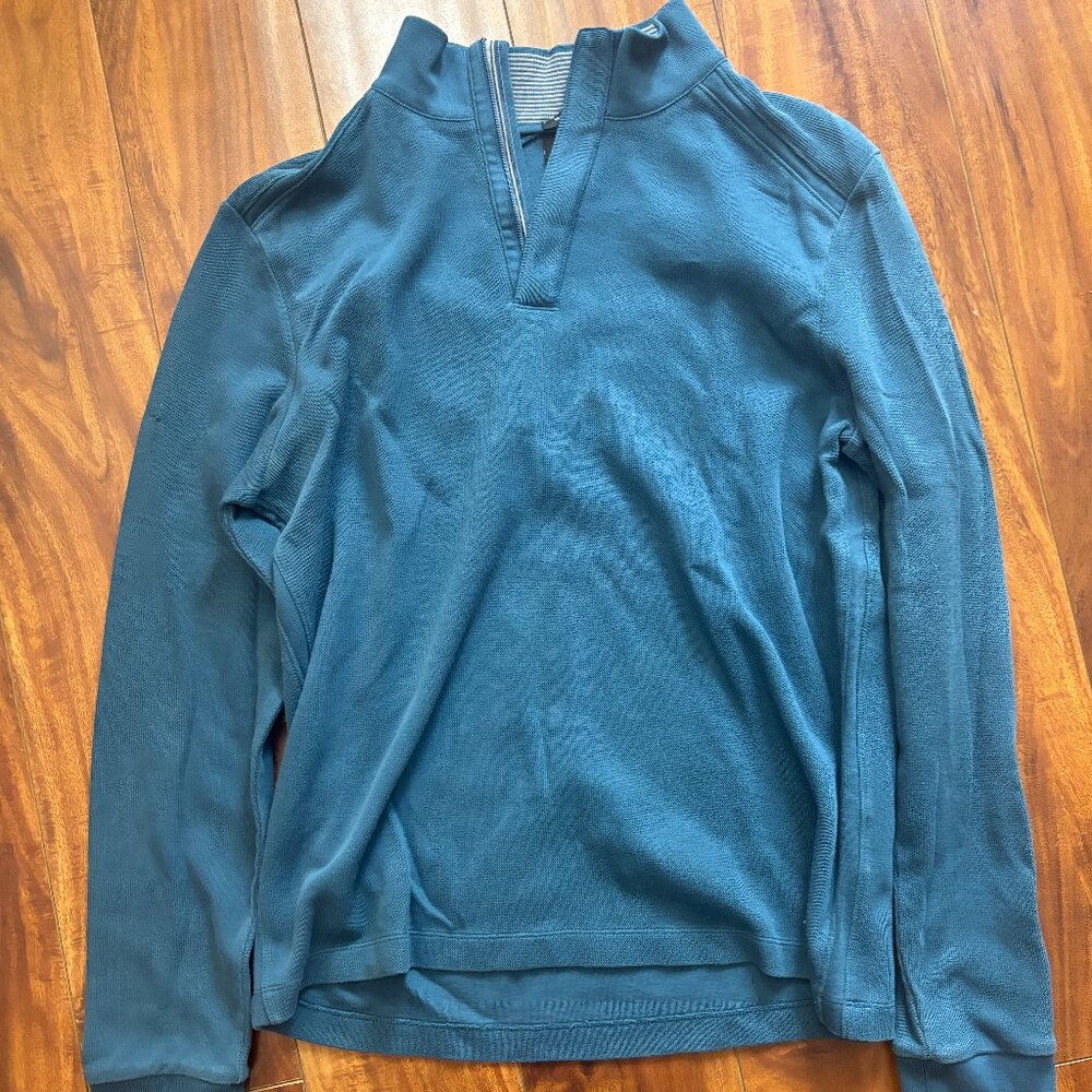 Hugo Boss Navy Quarter Zip Sweater, Size Medium